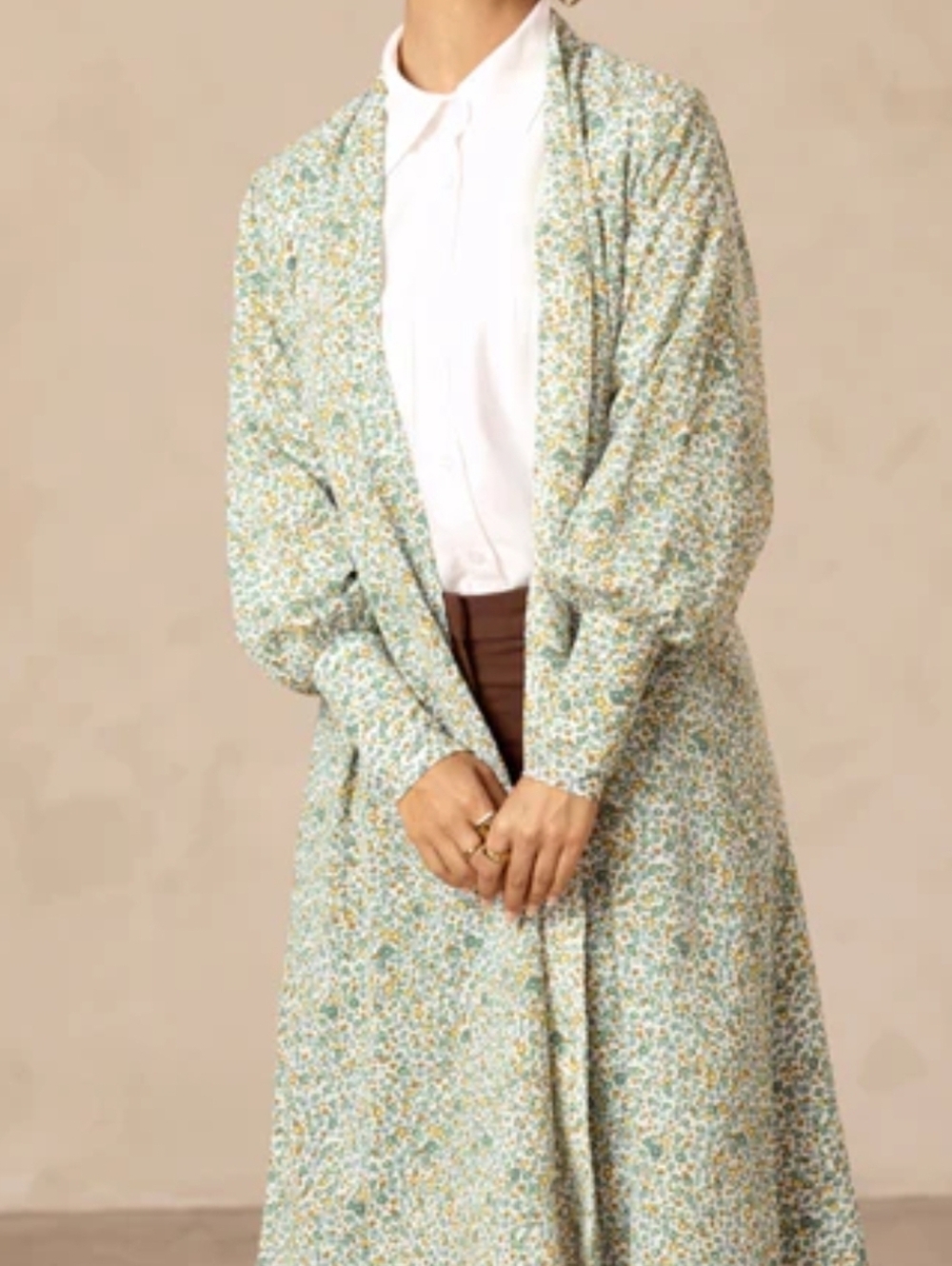 Floral Printed Midi Cardigan